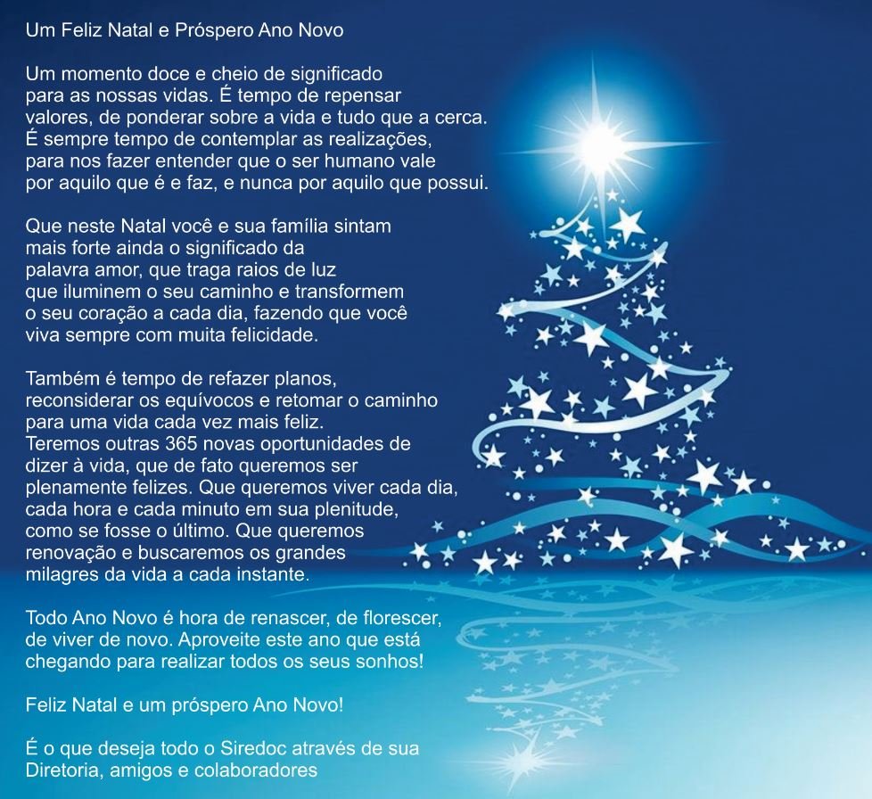 Feliz Natal e próspero Ano Novo - Sindalesp